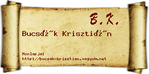 Bucsák Krisztián névjegykártya