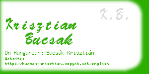 krisztian bucsak business card