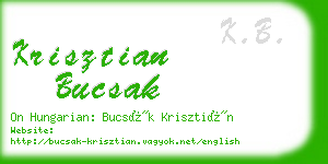 krisztian bucsak business card